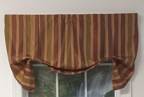 Tie Up Valance - Calloway Stripe Cinnamon