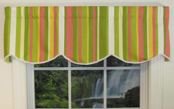 Cornice Valance (not lined) - Bold Stripe Dahlia - CLEARANCE