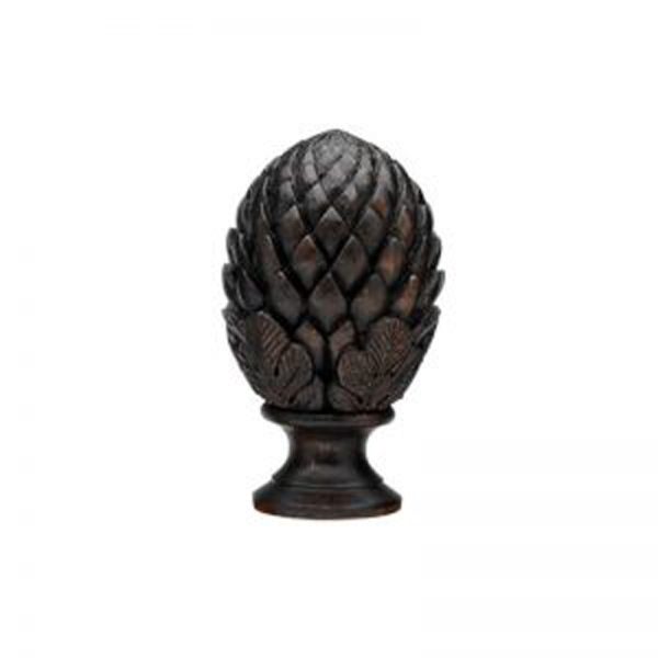 Wood Resin Pinecone Finial Pair - Select Wood