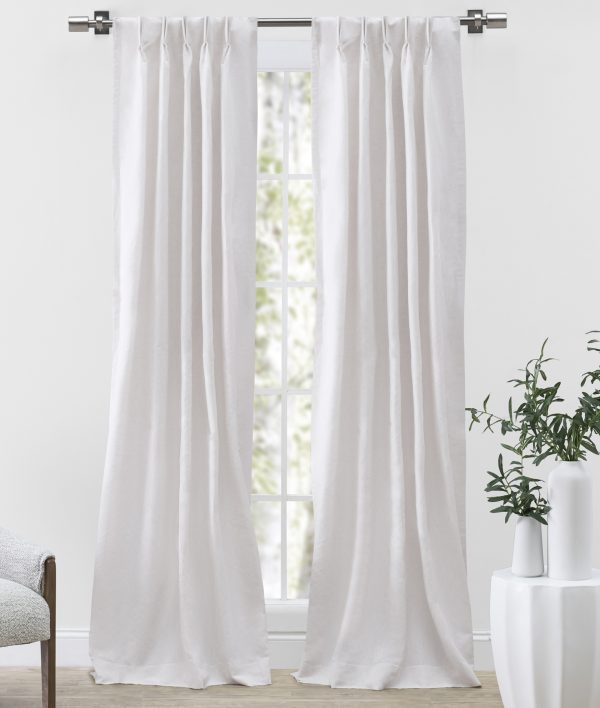 Serene Linen Pinch Pleated Pair with Back Tabs