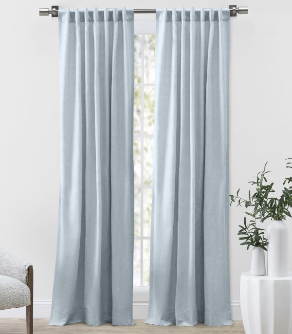 Serene Linen Blend Lined Rod Pocket with Back Tab Curtain Panel