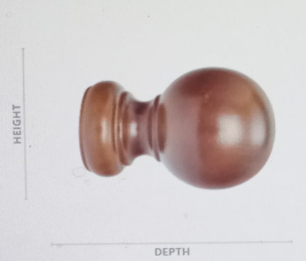 Wood Ball Finial (Wood) Pair - fits a 1 3/8" Wood Trends Classics rod - Kirsch