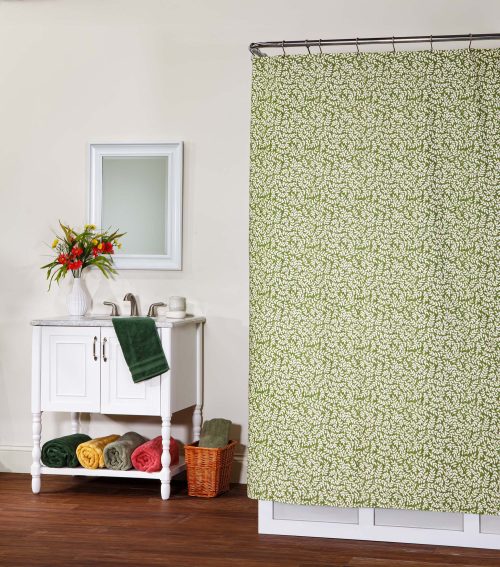 Shower Curtain Leaf Print - Bouvier Green by Thomasville